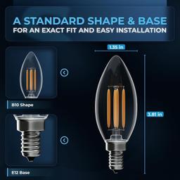 [Lifetime Warranty] B10 E12 Christmas LED Bulbs - Pack of 12 thumbnail 5