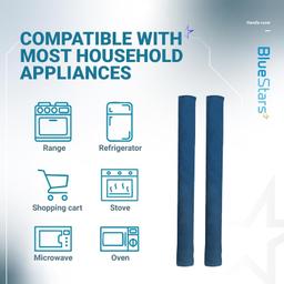 [Lifetime Warranty] 4-pack Refrigerator Door Handle Covers 15.74x5.5 inch & 2-pack Microwave Handle Covers 6.5x4.5 inch - Blue thumbnail 4