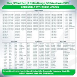 [Lifetime Warranty] 16-inch Chainsaw Chain 3/8" LP Pitch, 0.050" Gauge, 56 Drive Links - Pack of 3 thumbnail 6