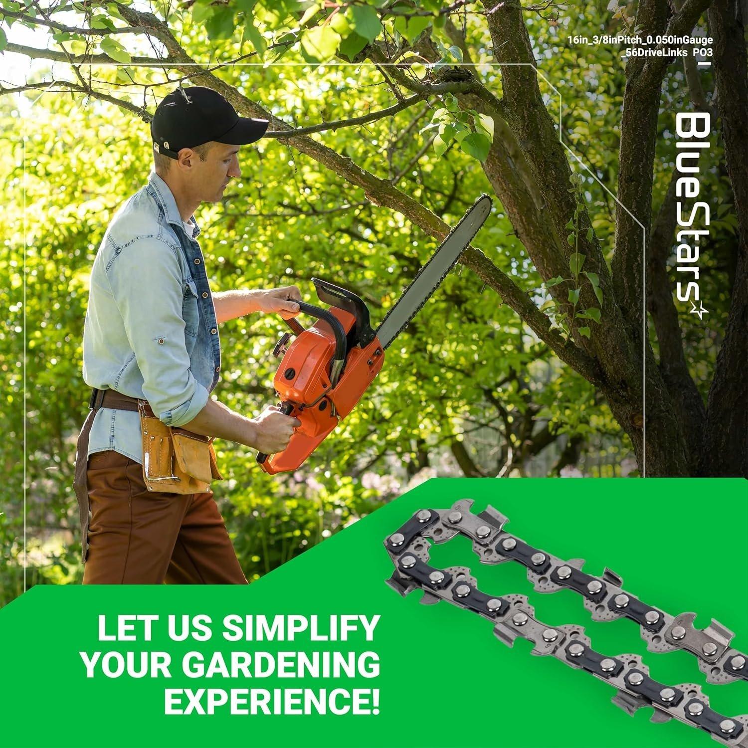 [Lifetime Warranty] 16-inch Chainsaw Chain 3/8" LP Pitch, 0.050" Gauge, 56 Drive Links - Pack of 3 image 8