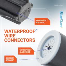 [Lifetime Warranty] Waterproof Twist Wire Connectors Outdoor Electrical Nuts Caps for Sprinkler Led Landscape Wet Location Installation Black - Pack of 50 thumbnail 2