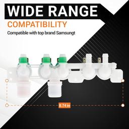 [Lifetime Warranty] DC97-15459G Washing Machine Inlet Valve Assembly for Samsung Washers WA45H7000AW WA48H7400AW - Replaces 3276197 AP5623056 PS4220861 EAP4220861 thumbnail 6