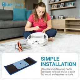 [Lifetime Warranty] Wet Mopping Pads - Compatible with Braava Jet m Series Braava Jet m6 (6110) (6012) (6112) (6113) Ultimate Robot Mop (Blue) - Pack of 8 thumbnail 1