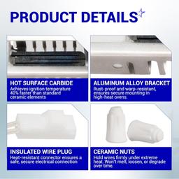[Lifetime Warranty] W11208965 Gas Range Oven Igniter - For Whirlpool Amana Gas Range WFG320M0MB0 WFG320M0MS0 WFG320M0MW0 WFG505M0BS4 Replace W11506321 W11613927 4977065 AP7193166 EAP16744629 thumbnail 5