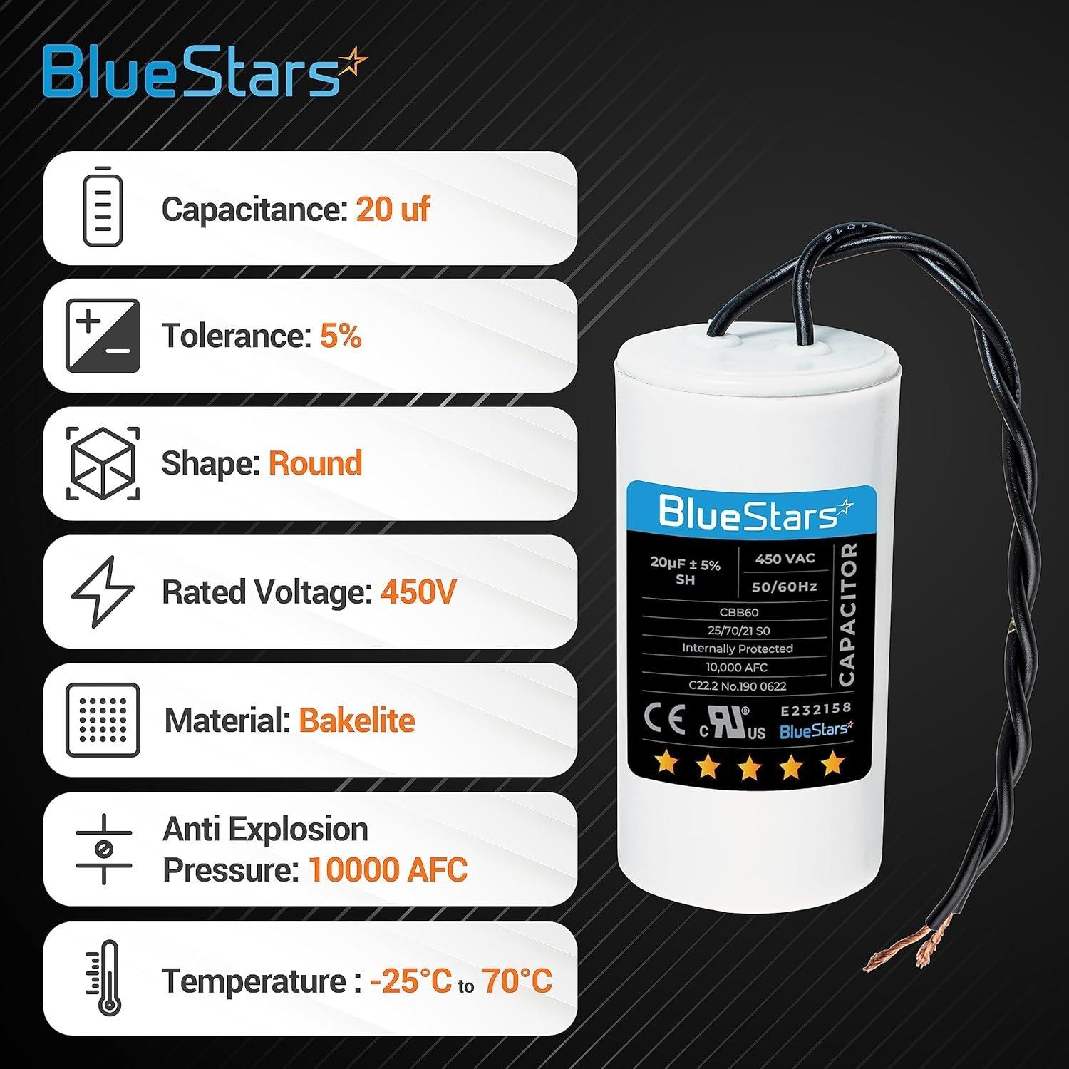 [Lifetime Warranty] 20 uF MFD 450 VAC CBB60 50/60 Hz Run Capacitor with Screw - Fits AC Motors, Electric Motors, Water Pumps image 1