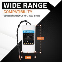 [Lifetime Warranty] 20 uF MFD 450 VAC CBB60 50/60 Hz Run Capacitor with Screw - Fits AC Motors, Electric Motors, Water Pumps thumbnail 2