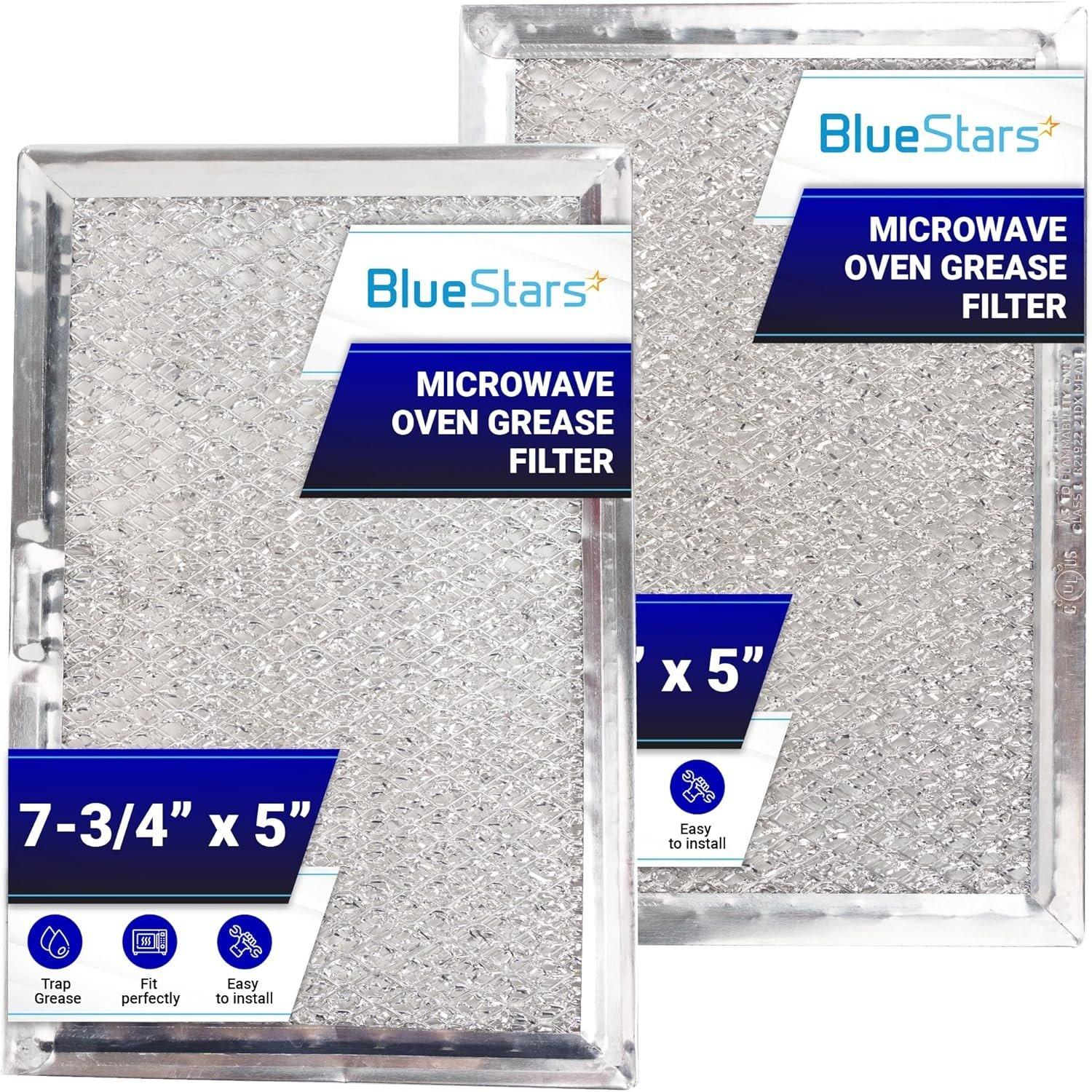 [Lifetime Warranty] WB06X10309 WB06X10359 5230W1A012B Microwave Oven Grease Filter Replacement 5" x 7-3/4" - Compatible with LG GE Sears Over-The-Range Microwave Ovens - Pack of 2 image 0