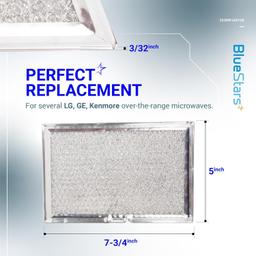 [Lifetime Warranty] WB06X10309 WB06X10359 5230W1A012B Microwave Oven Grease Filter Replacement 5" x 7-3/4" - Compatible with LG GE Sears Over-The-Range Microwave Ovens - Pack of 2 thumbnail 2
