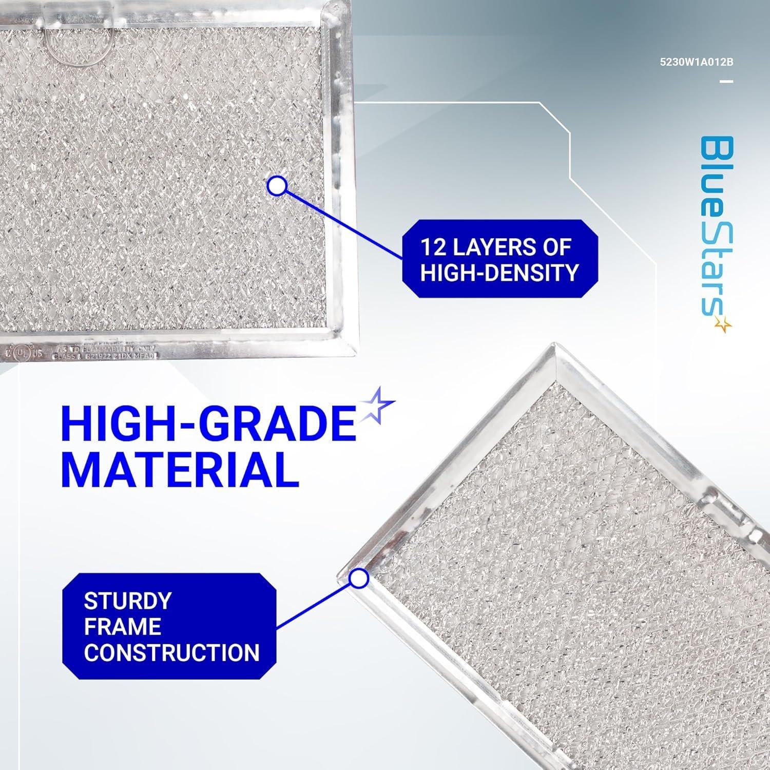 [Lifetime Warranty] WB06X10309 WB06X10359 5230W1A012B Microwave Oven Grease Filter Replacement 5" x 7-3/4" - Compatible with LG GE Sears Over-The-Range Microwave Ovens - Pack of 2 image 1