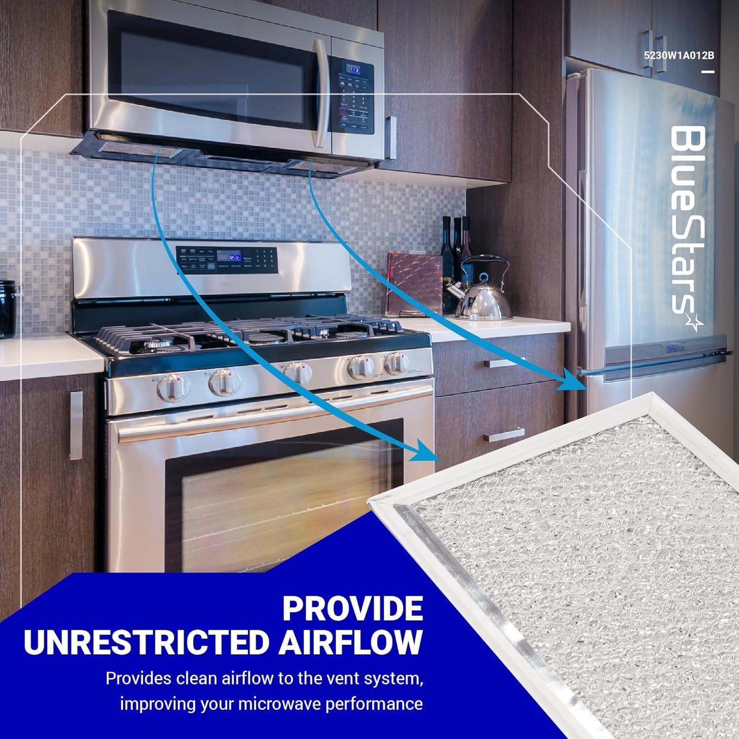 [Lifetime Warranty] WB06X10309 WB06X10359 5230W1A012B Microwave Oven Grease Filter Replacement 5" x 7-3/4" - Compatible with LG GE Sears Over-The-Range Microwave Ovens - Pack of 2 image 6