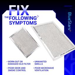 [Lifetime Warranty] WB06X10309 WB06X10359 5230W1A012B Microwave Oven Grease Filter Replacement 5" x 7-3/4" - Compatible with LG GE Sears Over-The-Range Microwave Ovens - Pack of 2 thumbnail 5