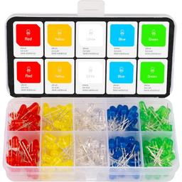 200 PCS (5 Colors x 40 PCS) 5mm Bi-pin LED Light Emitting Diode Round Assorted thumbnail 0