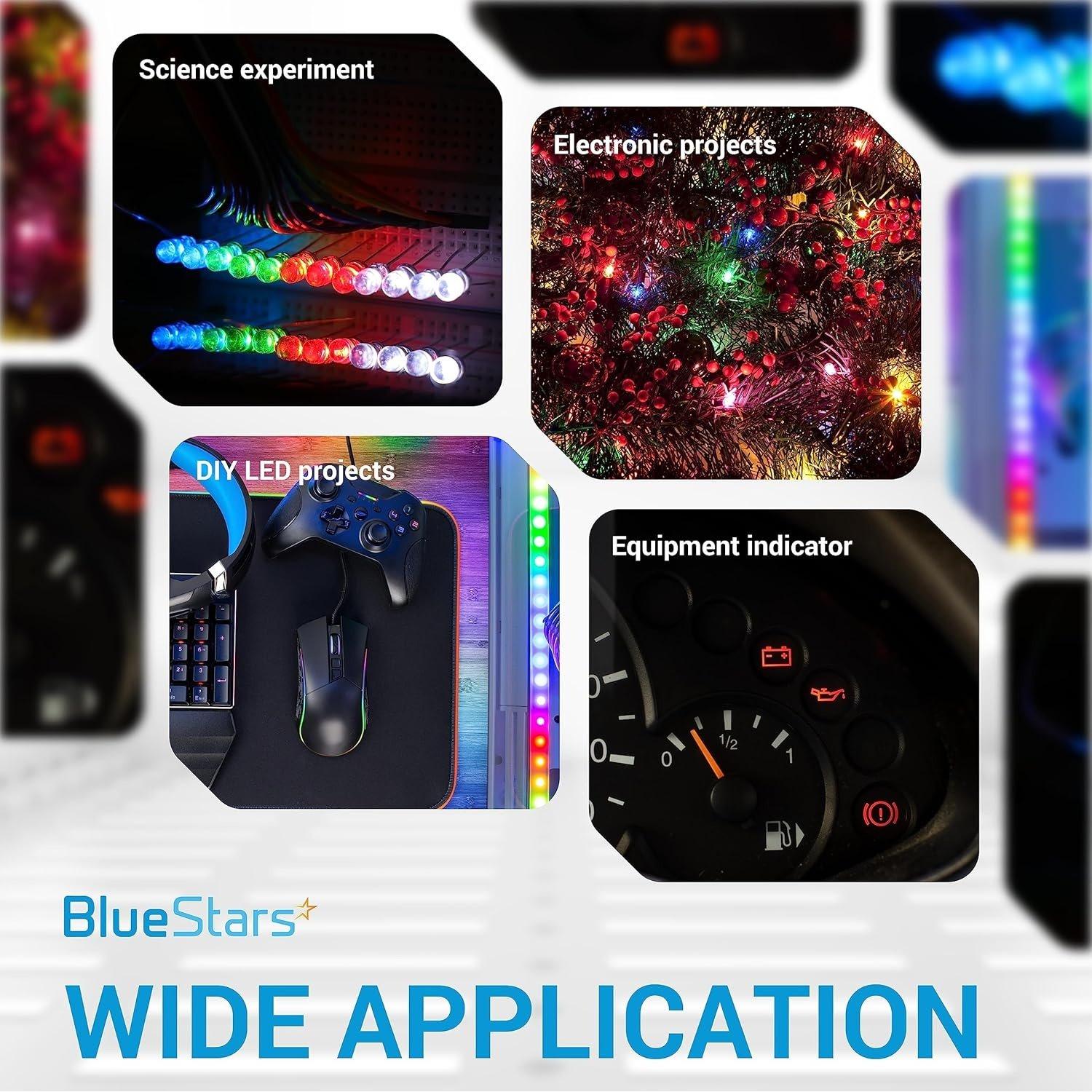 200 PCS (5 Colors x 40 PCS) 5mm Bi-pin LED Light Emitting Diode Round Assorted image 3