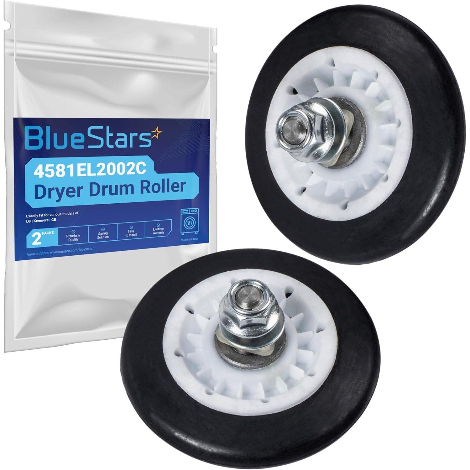 [Lifetime Warranty] 4581EL2002C Dryer Drum Roller Assembly - Compatible with LG Kenmore Dryers - Replaces 2701044 4581EL2002A 4581EL2002B 4581EL2002D PS8260240 - Pack of 2 image 0