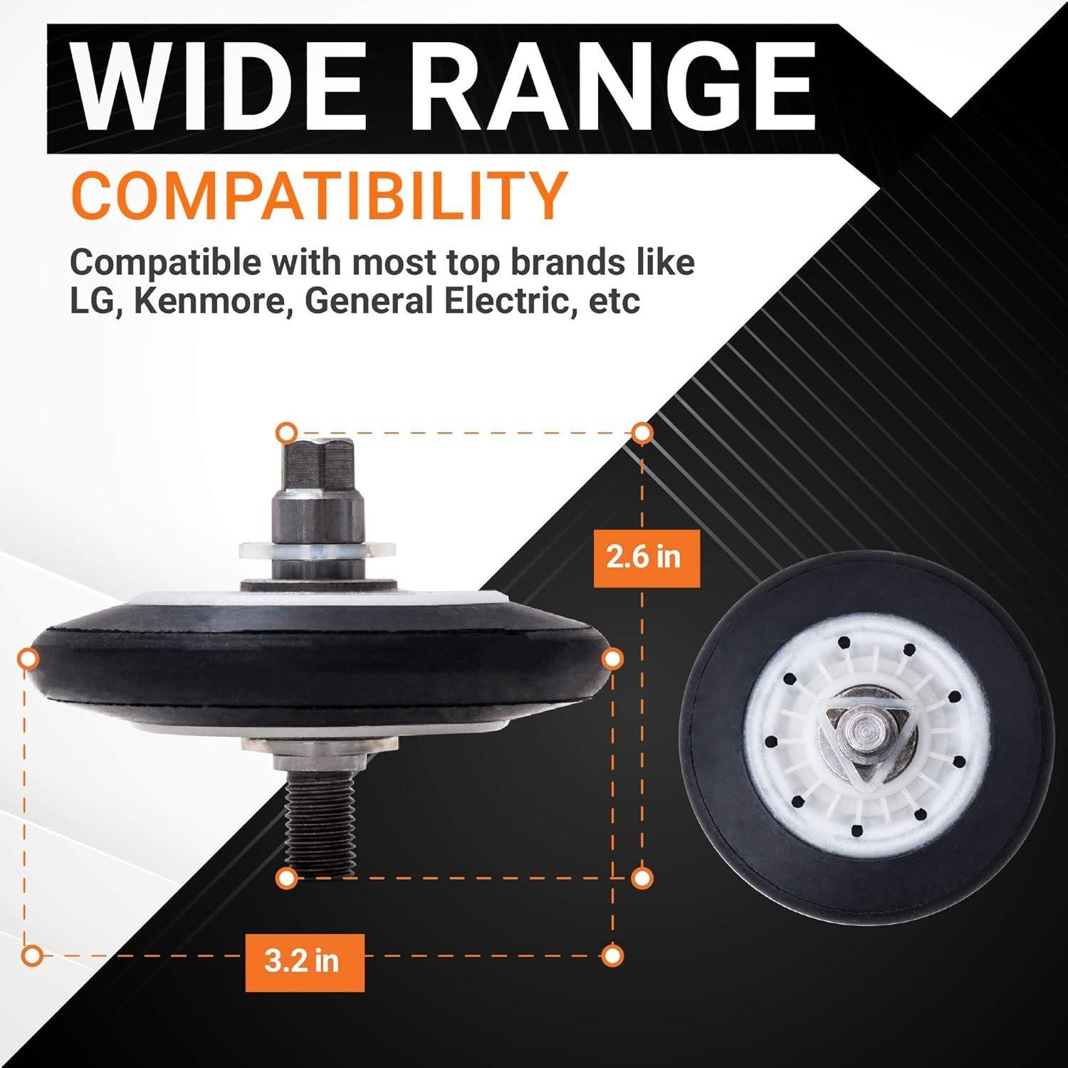 [Lifetime Warranty] 4581EL2002C Dryer Drum Roller Assembly - Compatible with LG Kenmore Dryers - Replaces 2701044 4581EL2002A 4581EL2002B 4581EL2002D PS8260240 - Pack of 2 image 5