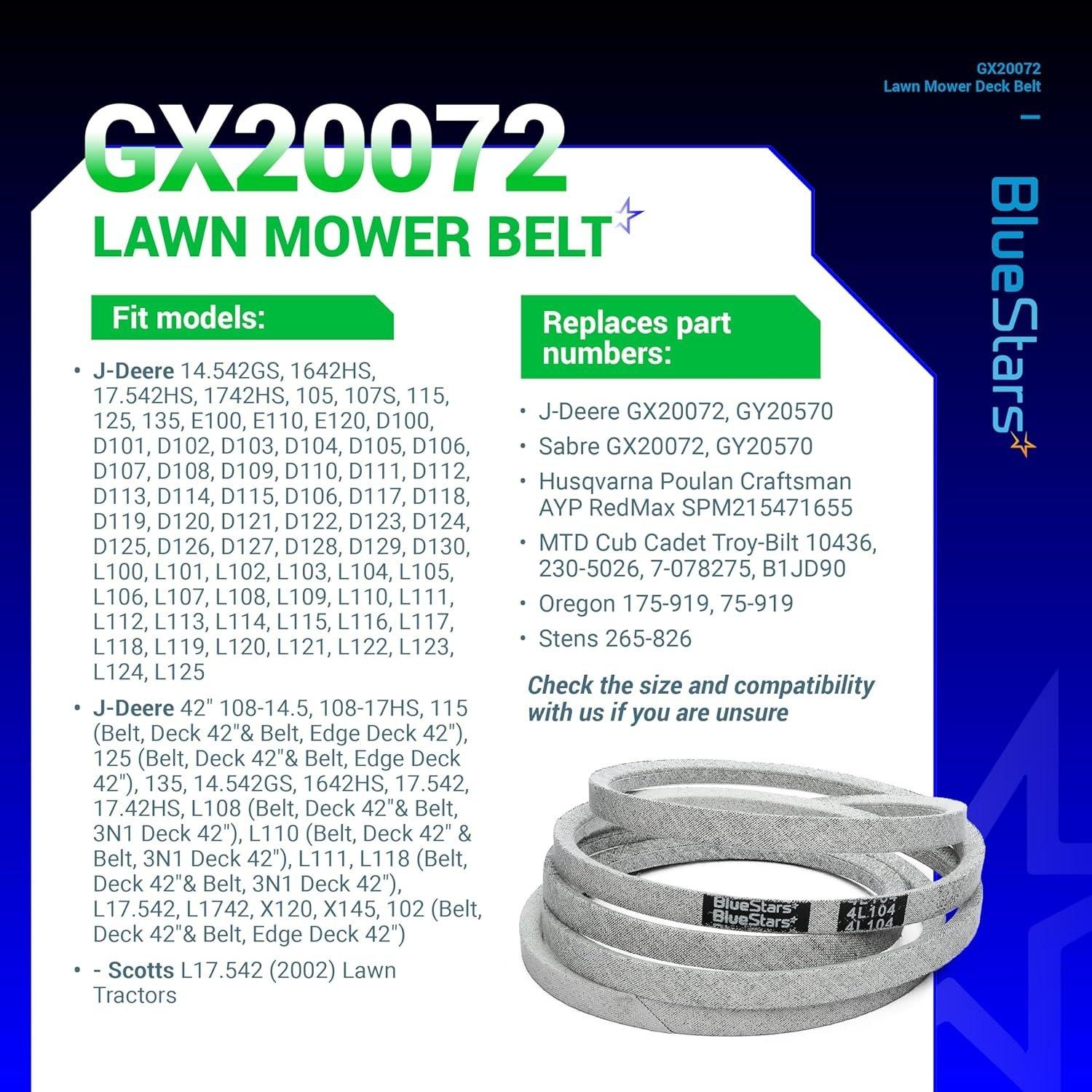 [Lifetime Warranty] GX20072 Lawn Mower Deck Belt image 5