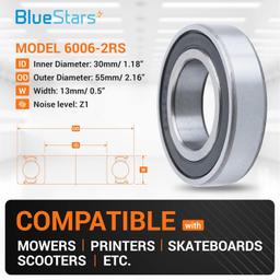 [Lifetime Warranty] 6006-2RS Double Rubber Seal Bearings - Pack of 2 thumbnail 5
