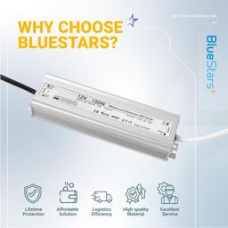 120W 12V LED Power Supply Driver 10A with US Standard 3-Prong Plug by BlueStars - AC 100-260V to 12V DC Constant Voltage Transformer, IP67 Waterproof for LED Strip Lights Indoor & Outdoor thumbnail 2