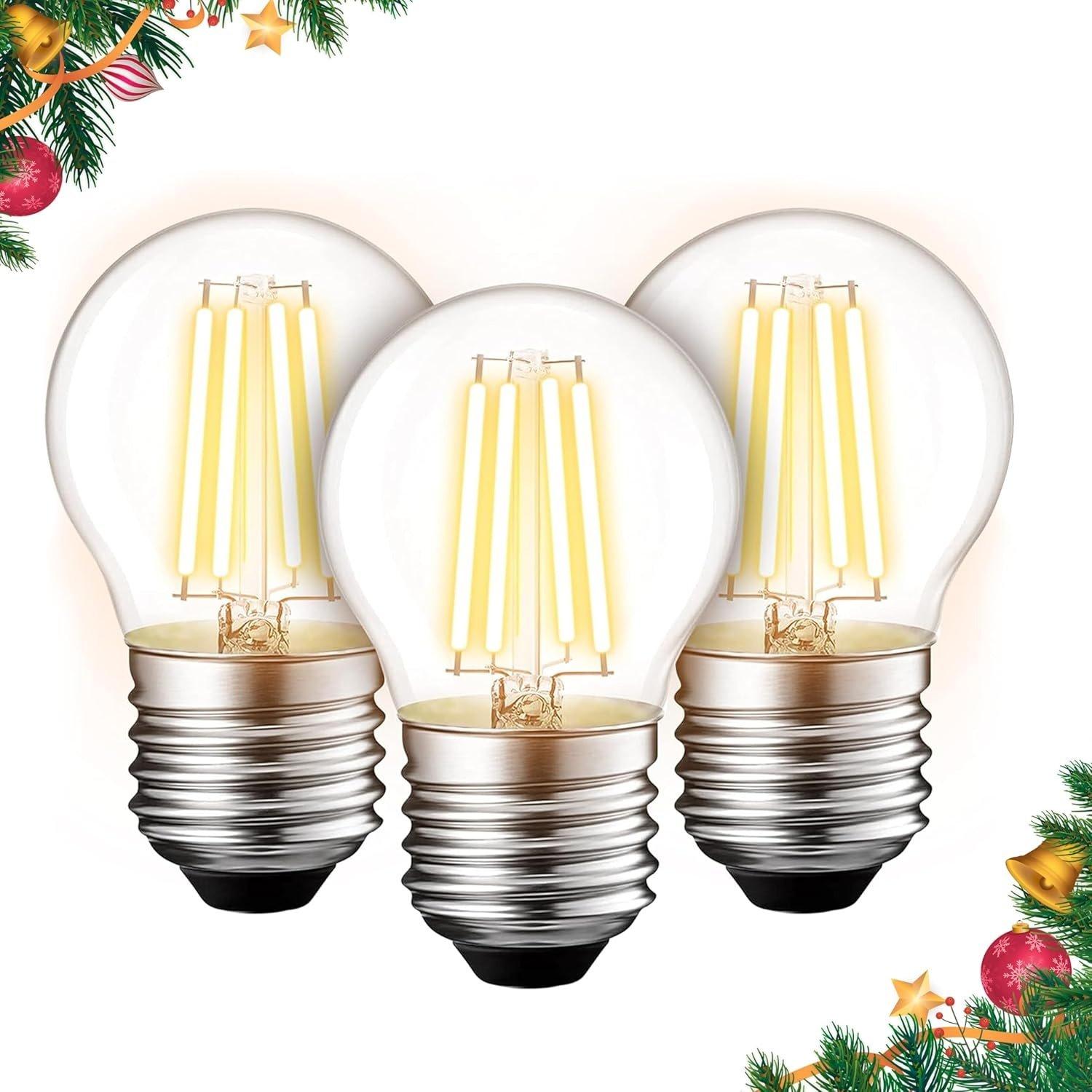 [Lifetime Warranty] G45 E26 Edison LED Filament Globe Bulb 120V 5W - Pack of 3 image 0
