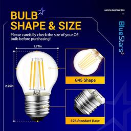 [Lifetime Warranty] G45 E26 Edison LED Filament Globe Bulb 120V 5W - Pack of 3 thumbnail 4