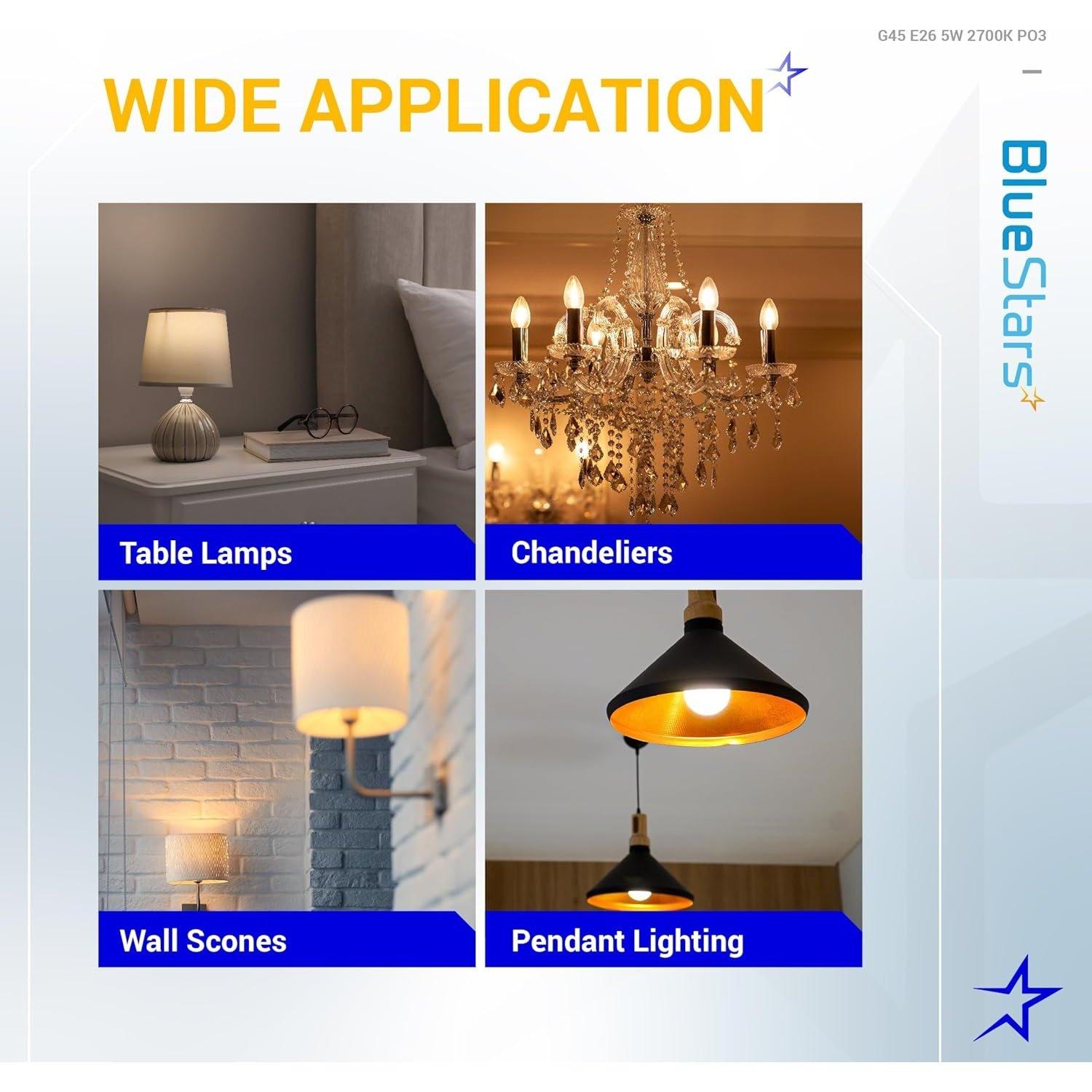 [Lifetime Warranty] G45 E26 Edison LED Filament Globe Bulb 120V 5W - Pack of 3 image 1