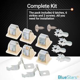 [Lifetime Warranty] Appliance Door Latch Kit 279570 PS334230 AP3094183 14205029 236877 420198 423232 EED4300TQ0 LTE5243DQ6 - Compatible with GE Whirlpool Kenmore Roper KitchenAid Dryers - Pack of 4 thumbnail 2