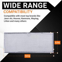 71002111 Aluminum Range Grease Filter Approx. 6-3/8 X 15-5/8 X 3/32 Inches thumbnail 5