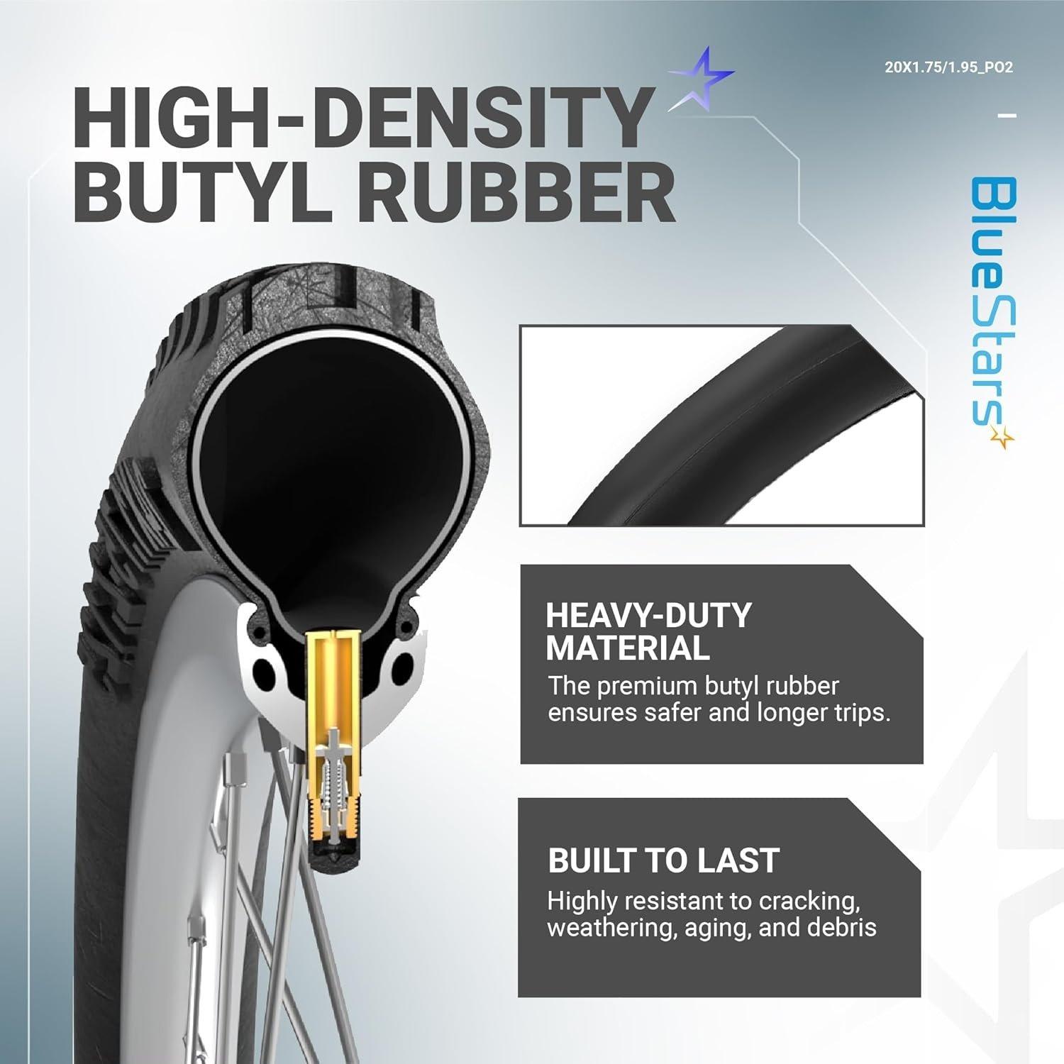 [Lifetime Warranty] 20 X 1.75/1.95/2.10/2.125 inch Bicycle Tire Inner Tubes - Pack of 2 image 6