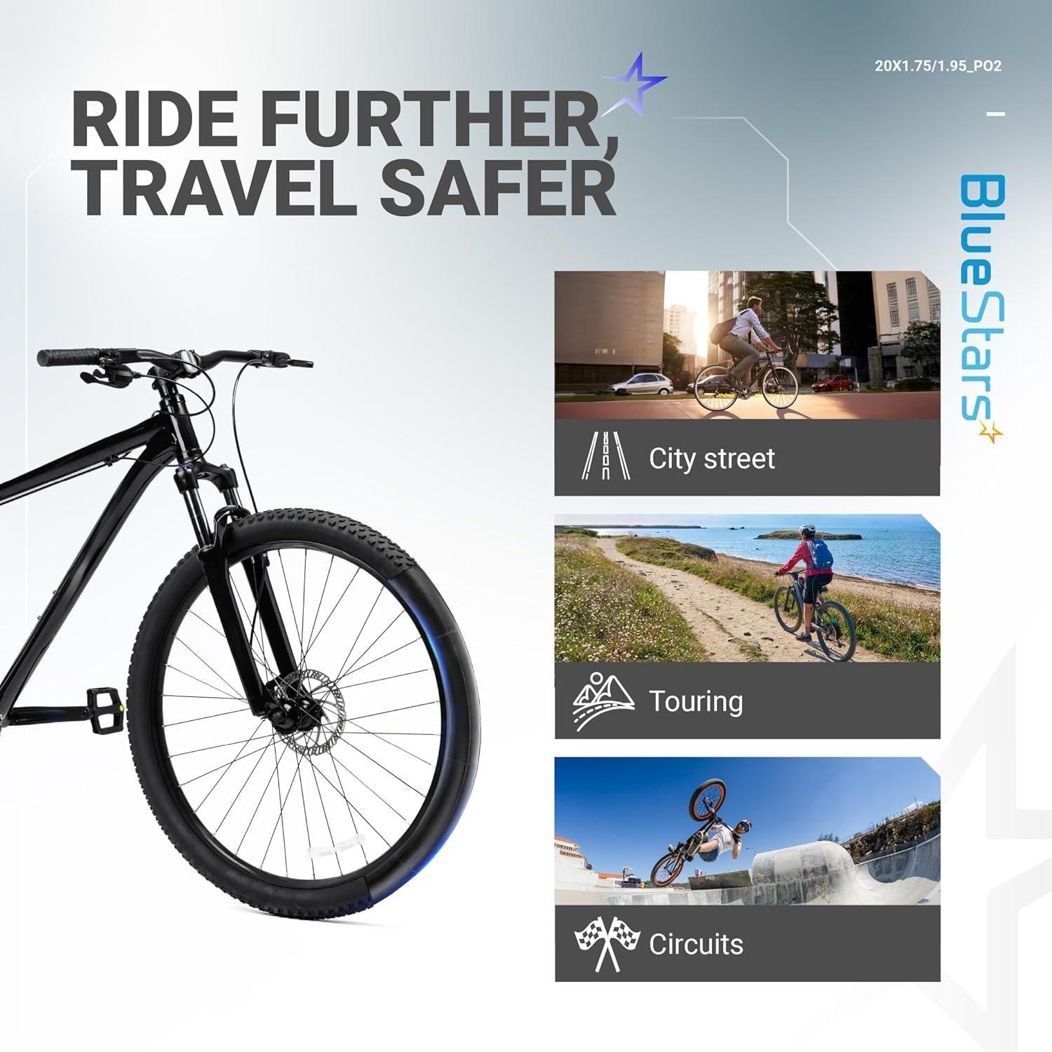 [Lifetime Warranty] 20 X 1.75/1.95/2.10/2.125 inch Bicycle Tire Inner Tubes - Pack of 2 image 1