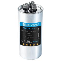 [Lifetime Warranty] 70+5 uF MFD ±5% 370/440 VAC CBB65 Dual Run Circular Start Capacitor - Fits AC Motor Run, Fan Start, Heat Pump thumbnail 0