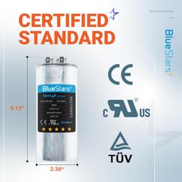[Lifetime Warranty] 70+5 uF MFD ±5% 370/440 VAC CBB65 Dual Run Circular Start Capacitor - Fits AC Motor Run, Fan Start, Heat Pump thumbnail 11