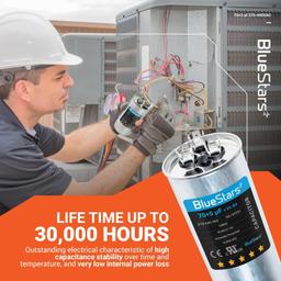 [Lifetime Warranty] 70+5 uF MFD ±5% 370/440 VAC CBB65 Dual Run Circular Start Capacitor - Fits AC Motor Run, Fan Start, Heat Pump thumbnail 5