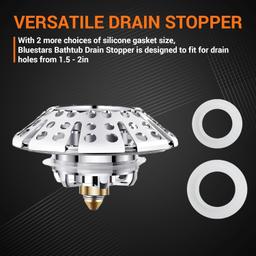 Pop-up Bathtub Drain Stopper with Double Hair Catcher thumbnail 6