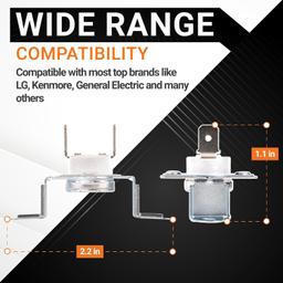 BlueStars 4 Packs 6931EL3003D Dryer Thermostat Thermal Fuse - Compatible with LG Kenmore GE Dryers – Replaces AP4440975 6931EL3003E thumbnail 1
