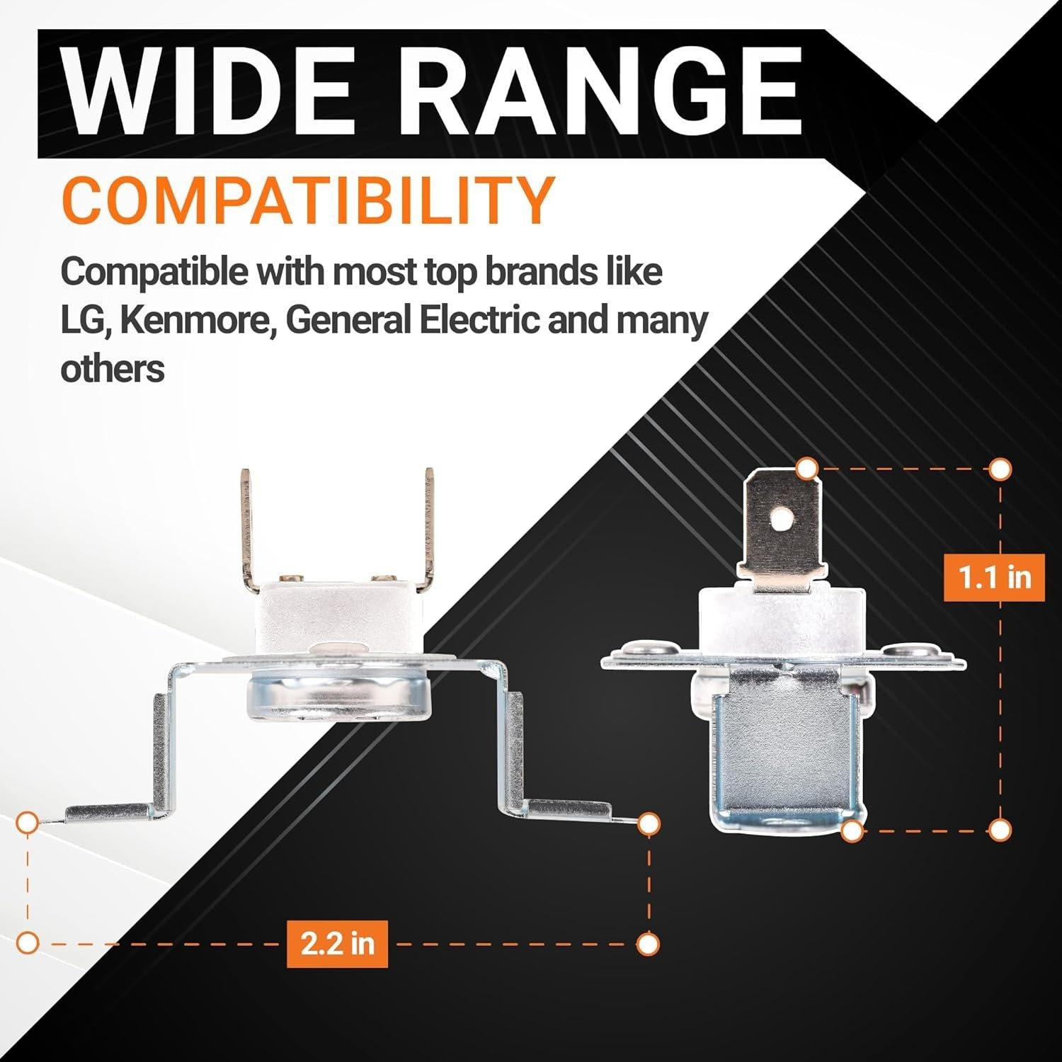 BlueStars 4 Packs 6931EL3003D Dryer Thermostat Thermal Fuse - Compatible with LG Kenmore GE Dryers – Replaces AP4440975 6931EL3003E image 1