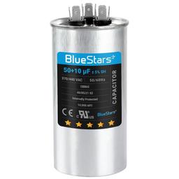 [Lifetime Warranty] 50+10 uF MFD ±5% 370/440 VAC CBB65B Dual Run Start Round Capacitor - Fits Condenser, Heat Pump thumbnail 0