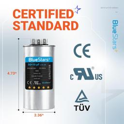 [Lifetime Warranty] 50+10 uF MFD ±5% 370/440 VAC CBB65B Dual Run Start Round Capacitor - Fits Condenser, Heat Pump thumbnail 5