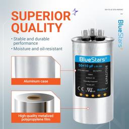 [Lifetime Warranty] 50+10 uF MFD ±5% 370/440 VAC CBB65B Dual Run Start Round Capacitor - Fits Condenser, Heat Pump thumbnail 8