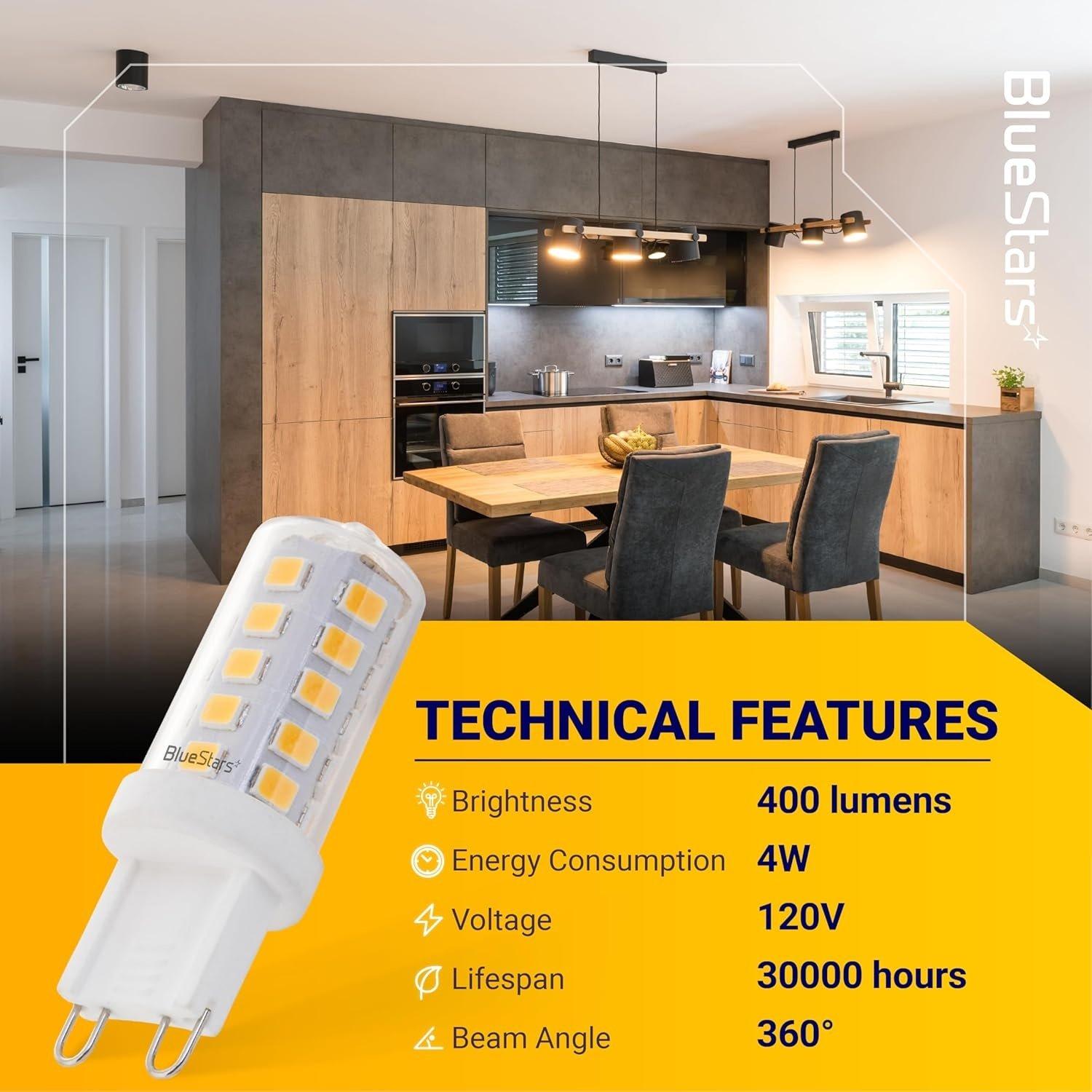 [Lifetime Warranty] G9 LED Bulbs, 4W (40W Equivalent), Warm White, Dimmable, No-Flicker - Pack of 10 image 8