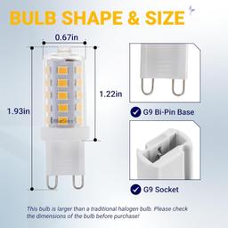 [Lifetime Warranty] G9 LED Bulbs, 4W (40W Equivalent), Warm White, Dimmable, No-Flicker - Pack of 10 thumbnail 7
