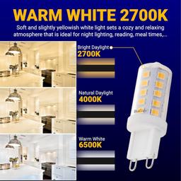 [Lifetime Warranty] G9 LED Bulbs, 4W (40W Equivalent), Warm White, Dimmable, No-Flicker - Pack of 10 thumbnail 3