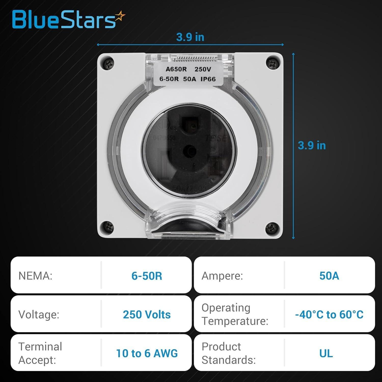 [Lifetime Warranty] NEMA 6-50R Outdoor Power Outlet Box, 50A 250V 3 Pole 4 Wire image 6