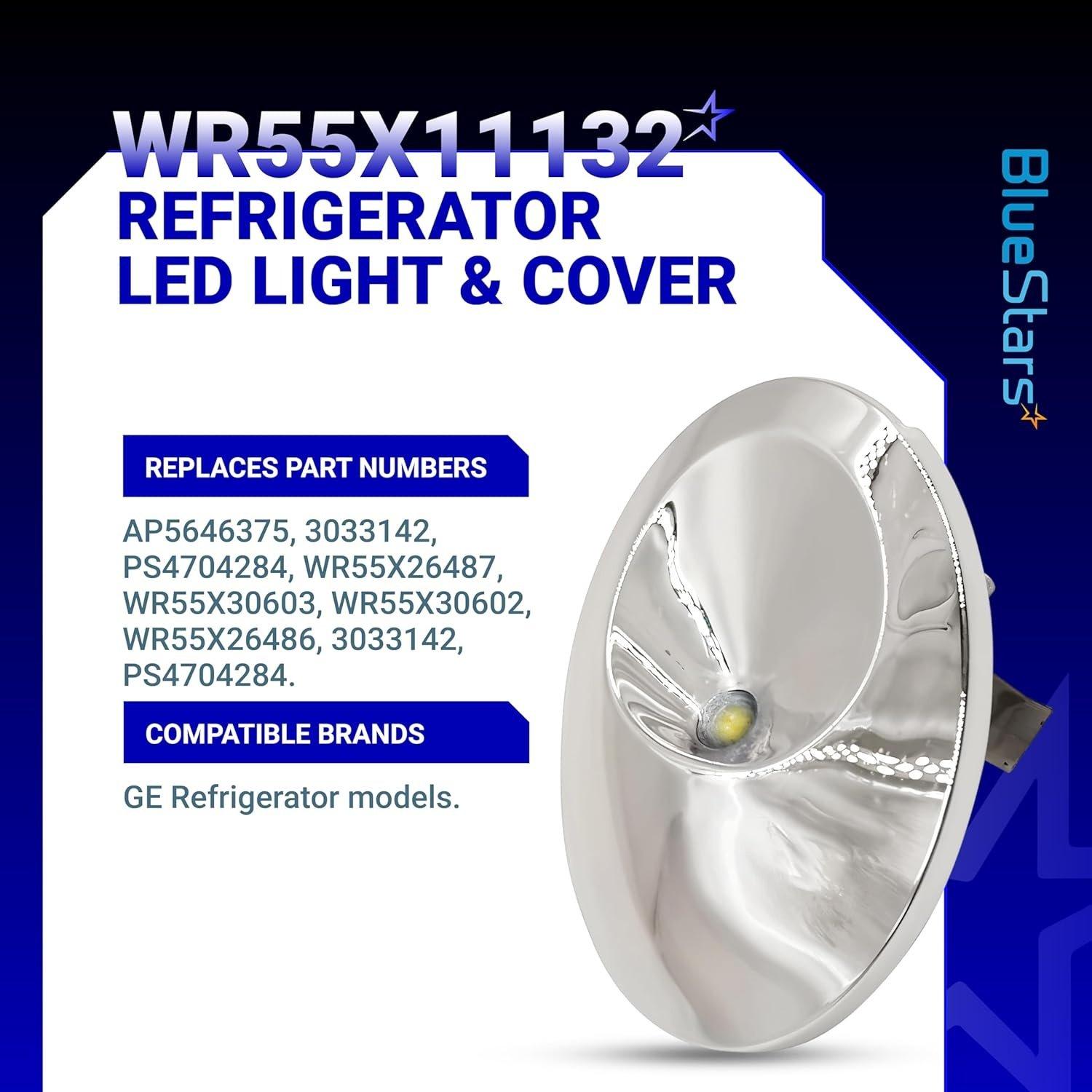 [Lifetime Warranty] WR55X11132 WR55X25754 Refrigerator LED Light and Cover Replacement - Compatible with GE General Electric Refrigerators - Replaces WR55X26487 WR55X30603 AP5646375 PS4704284 3033142 image 8