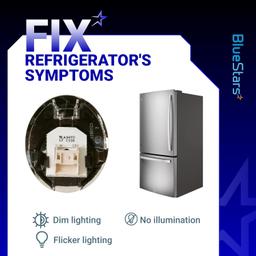 [Lifetime Warranty] WR55X11132 WR55X25754 Refrigerator LED Light and Cover Replacement - Compatible with GE General Electric Refrigerators - Replaces WR55X26487 WR55X30603 AP5646375 PS4704284 3033142 thumbnail 3