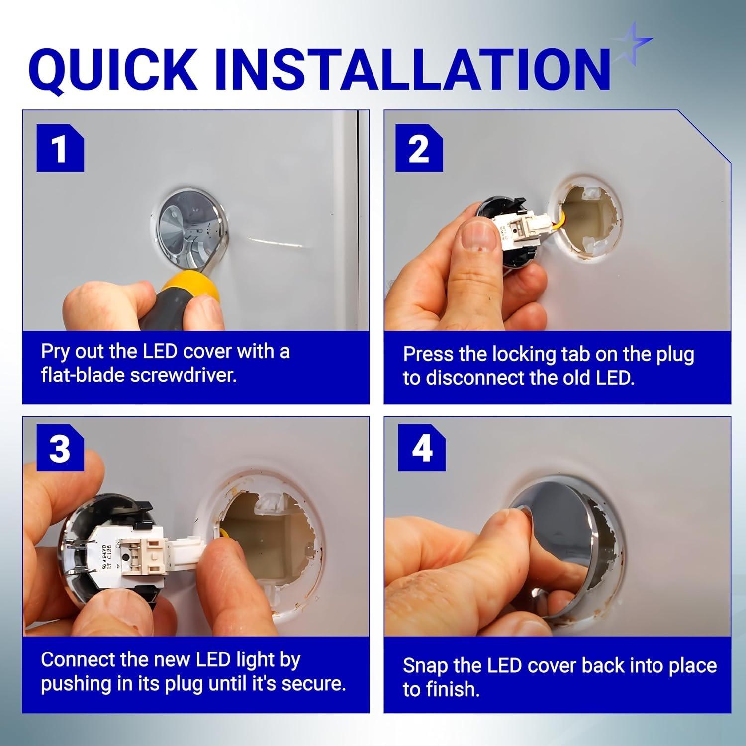 [Lifetime Warranty] WR55X11132 WR55X25754 Refrigerator LED Light and Cover Replacement - Compatible with GE General Electric Refrigerators - Replaces WR55X26487 WR55X30603 AP5646375 PS4704284 3033142 image 4