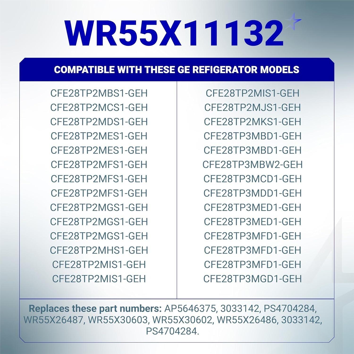 [Lifetime Warranty] WR55X11132 WR55X25754 Refrigerator LED Light and Cover Replacement - Compatible with GE General Electric Refrigerators - Replaces WR55X26487 WR55X30603 AP5646375 PS4704284 3033142 image 2