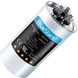 60+5 MFD uf ±5% 370/440 Volt VAC Dual Run Start Round Capacitor thumbnail 0