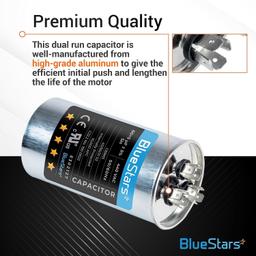 60+5 MFD uf ±5% 370/440 Volt VAC Dual Run Start Round Capacitor thumbnail 3