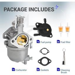[Lifetime Warranty] Carburetor Kit for Kawasaki 13HP FJ400D Engine - Compatible with EZGO RXV 2008-Up, TXT 2010-2015, Valor 2010-2014 - Includes Fuel Pump thumbnail 1