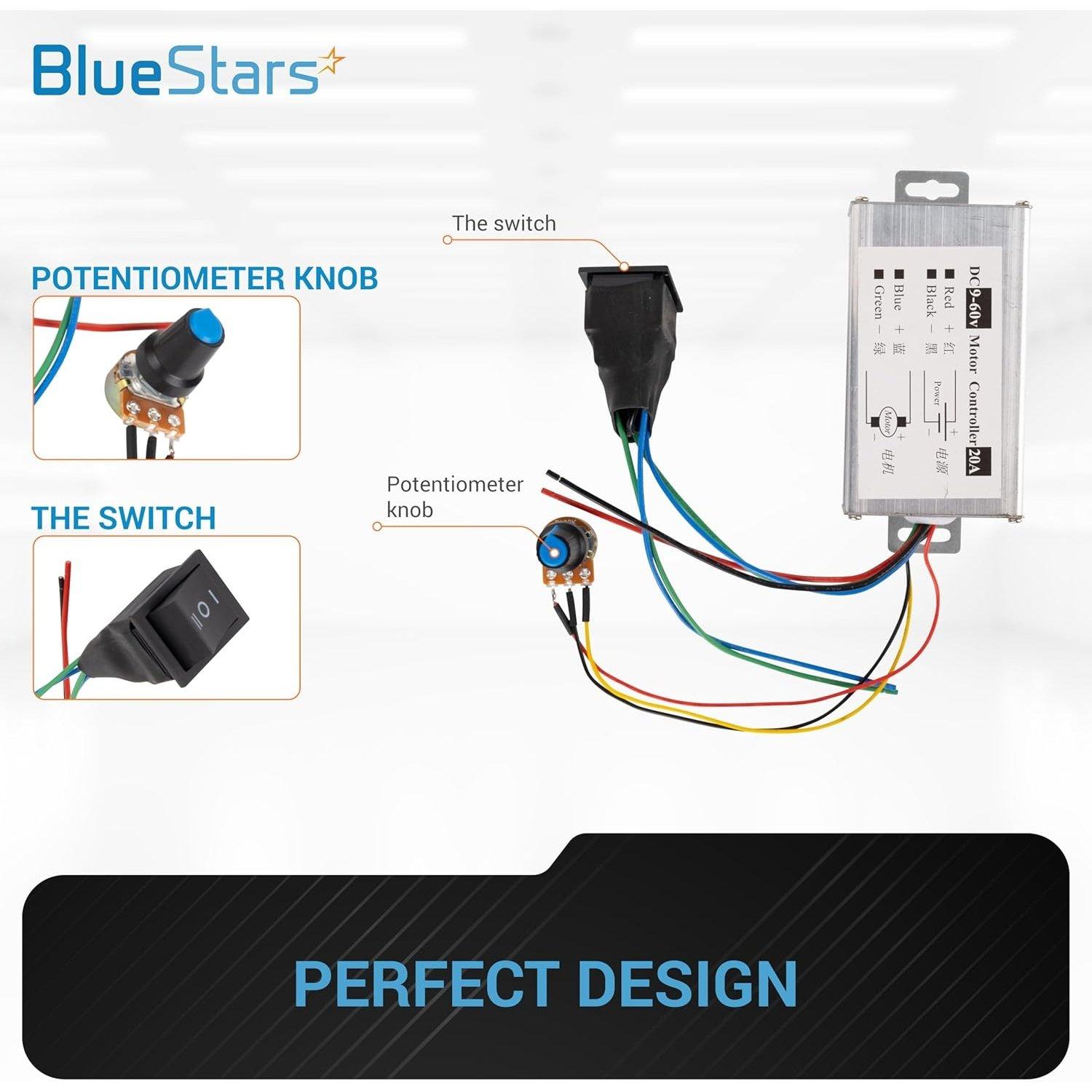 DC Motor Speed Controller with Forward-Brake-Reverse Switch & Adjustable Potentiometer image 3